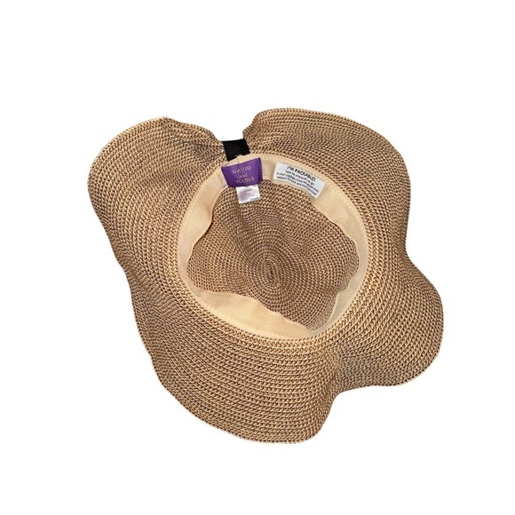 David and Young Sun Hat Womens One Size Beige Packable Wide Brim Floppy travel - Picture 5 of 7